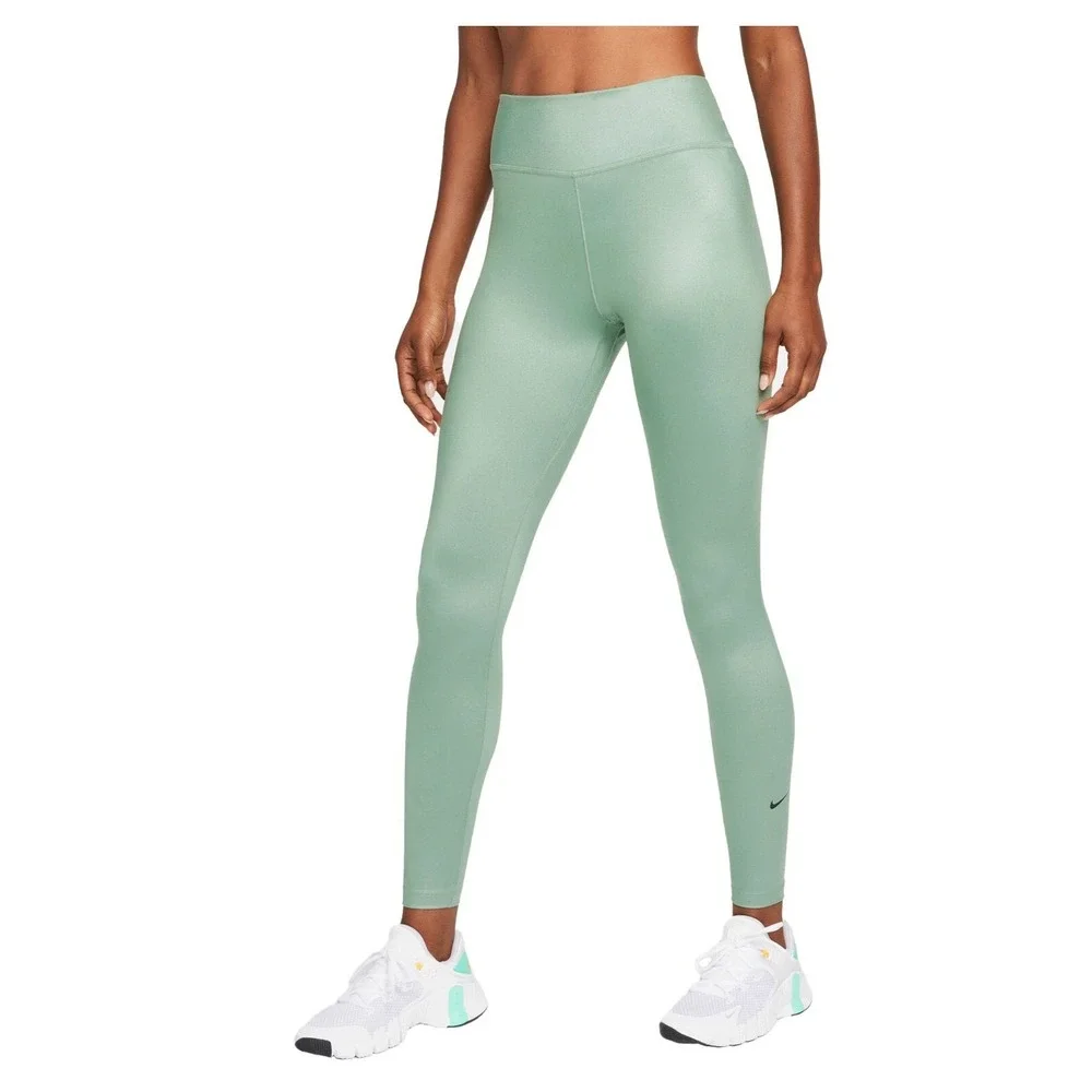 Nike Womens Dri-FIT Shimmer High Waisted Leggings Sage Green Medium DD5407-357